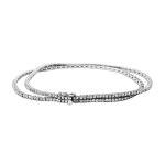 10K White Gold Double Strand Diamond Tennis Bracelet