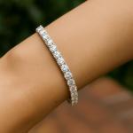 Handmade Lab Grown Diamond Tennis Bracelet in White Gold