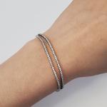 10K White Gold Double Strand Diamond Tennis Bracelet