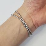 10K White Gold Double Strand Diamond Tennis Bracelet