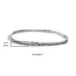 10K White Gold Double Strand Diamond Tennis Bracelet