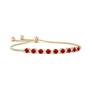 3.06 ct Ruby Diamond Tennis Bolo Bracelet