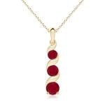 Natural Ruby Pendant Necklace in Yellow Gold