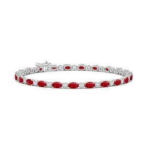 Ruby Tennis Bracelet in 14K White Gold