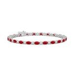 Ruby Tennis Bracelet in 14K White Gold