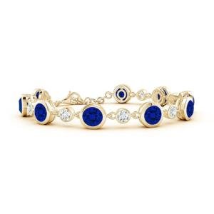 9 Ct Lab Grown Blue Sapphire Tennis Bracelet