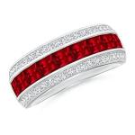Natural Ruby Diamond Ring in Platinum for Her