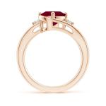 Rose Gold Prong-Set Ruby and Diamond Ring