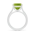 Natural Peridot Solitaire Ring in Platinum