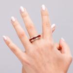 Natural Ruby Diamond Ring in Platinum for Her