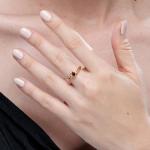 Rose Gold Prong-Set Ruby and Diamond Ring