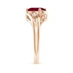 Rose Gold Prong-Set Ruby and Diamond Ring
