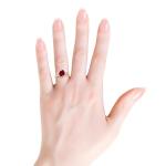 Rose Gold Prong-Set Ruby and Diamond Ring