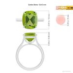Natural Peridot Solitaire Ring in Platinum