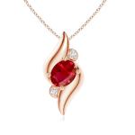 Ruby and Diamond Rose Gold Pendant for Women