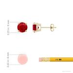 Ruby Solitaire Earrings in Yellow Gold