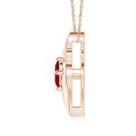 Ruby and Diamond Rose Gold Pendant for Women