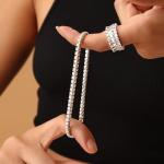 14k White Gold Plated Lab Grown Diamond Tennis Bracelet