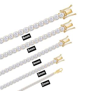 Diamond Tennis Chain Bracelet in White Gold 7