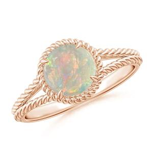 Rose Gold Opal Solitaire Ring for Women