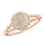 Rose Gold Opal Solitaire Ring for Women