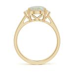 Opal Solitaire Ring with Diamonds in Yellow Gold