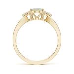 Opal and Diamond Split Shank Ring in Gold