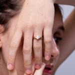 Opal and Diamond Split Shank Ring in Gold