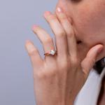 Opal and Diamond Split Shank Ring in Gold