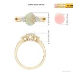 Opal and Diamond Split Shank Ring in Gold