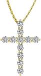 0.51 Carat Total Weight 14K Yellow Gold Diamond Cross Premium Collection