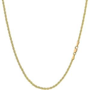 Aenmia Solid 14k Yellow Gold Rope Chain Necklace, Lobster Claw Clasp, Jewelry Gift for Women Men, 3.05mm, 24 inch