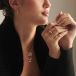 Interlocking 0.17 Carat Lab Grown Diamond Necklace for Women, 925 Sterling Silver Necklace with 14K Gold Vermeil, Hypoallergenic 925 Sterling Silver Jewelry for Christmas, Anniversary & Birthday Gift