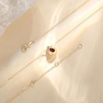 FANCIME 14K Yellow Gold Amethyst Necklace Halo Teardrop Natural Amethyst Gemstone Pendent with Moissanite, February Birthstone Wedding Gift for Women Her