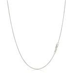 Aenmia Solid 14k White Gold Chain Box Necklace Link, Lobster Claw Clasp, Jewelry Gift for Women Men, 2mm, 24 inch