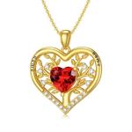 SISGEM Real Gold Custom Tree of Life Necklace for Women,10K 14K 18K Gold Heart Pendant Necklace Personalized Birthstones Names Jewelry Personalized Gifts for Birthday Christmas Anniversary (Style-1)