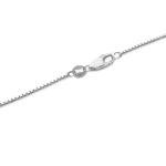 Aenmia Solid 14k White Gold Chain Box Necklace Link, Lobster Claw Clasp, Jewelry Gift for Women Men, 2mm, 24 inch