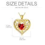 SISGEM Real Gold Custom Tree of Life Necklace for Women,10K 14K 18K Gold Heart Pendant Necklace Personalized Birthstones Names Jewelry Personalized Gifts for Birthday Christmas Anniversary (Style-1)
