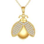 DOVRAN 14K Solid Gold Ladybug Necklace for Women Real Yellow Gold Ladybug Pendant Insect Jewelry Birthday Gifts for Wife Mom