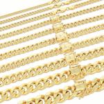 Nuragold 14K Real Yellow Gold Miami Cuban Lightweight Link Chain Necklace 16"-30" (3mm-12.6mm) Italian Jewelry for Men & Women - 12.6mm,30"