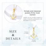 KECHO 14k Gold Anchor Necklace Yellow Gold Anchor Pendant Birthday Gifts for Women Jewelry Gifts for Her