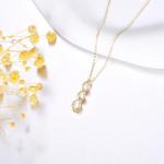 DOVRAN 14K Solid Gold Freshwater Pearl/Opal Necklace 14K Gold Pearl Necklace Pendant Gold Jewerly Gift for Women (white pearl-style 4)