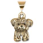 The Magic Zoo 14K Solid Gold Shorkie Pendant - Small Dog Gifts for Women