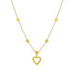 18ct Real Gold Heart Necklaces for Women, Love You Forever Yellow Gold Heart Pendant Necklace Jewelry Anniversary Birthday Gift for Her, Mom, Wife 18”