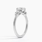 1 Carat Round Cut IGI certified Lab Grown Diamond Ring 10K 14K 18K White Gold Engagement Ring 3 Stone Milgrain Wedding Bridal Ring Anniversary Christmas Ring For Women (E-F Color VVS2 Clarity)