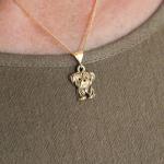 The Magic Zoo 14K Solid Gold Shorkie Pendant - Small Dog Gifts for Women
