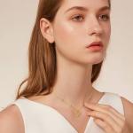 18ct Real Gold Heart Necklaces for Women, Love You Forever Yellow Gold Heart Pendant Necklace Jewelry Anniversary Birthday Gift for Her, Mom, Wife 18”