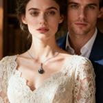 Natural Tahitian Black Pearl Necklace 12-13mm - Christmas Gift for Women Wife, Mom, daughter, Jewelry Gifts for Wedding Anniversary Birthday, Seawater Pearl with Sterling Silver Moissanite Pendant