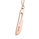 Jewellery Of Breezy Personalized No10 Scalpel Name Pendant Necklace, Gold Filled, 14K Solid Gold Medical Jewelry (16", White Gold)