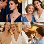 Natural Tahitian Black Pearl Necklace 12-13mm - Christmas Gift for Women Wife, Mom, daughter, Jewelry Gifts for Wedding Anniversary Birthday, Seawater Pearl with Sterling Silver Moissanite Pendant